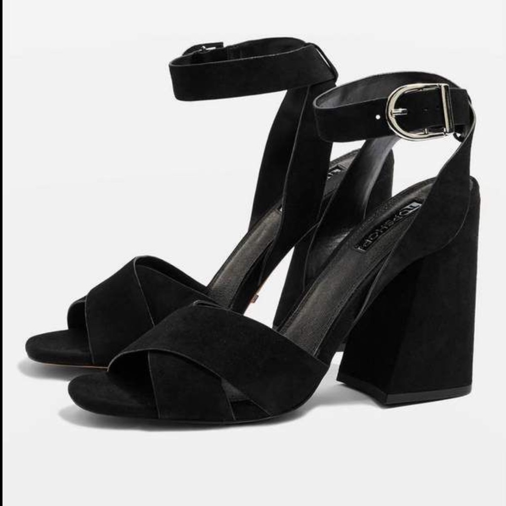CLOSET CLOSING - Topshop Ronnie Ankle Chunky Suede Heels